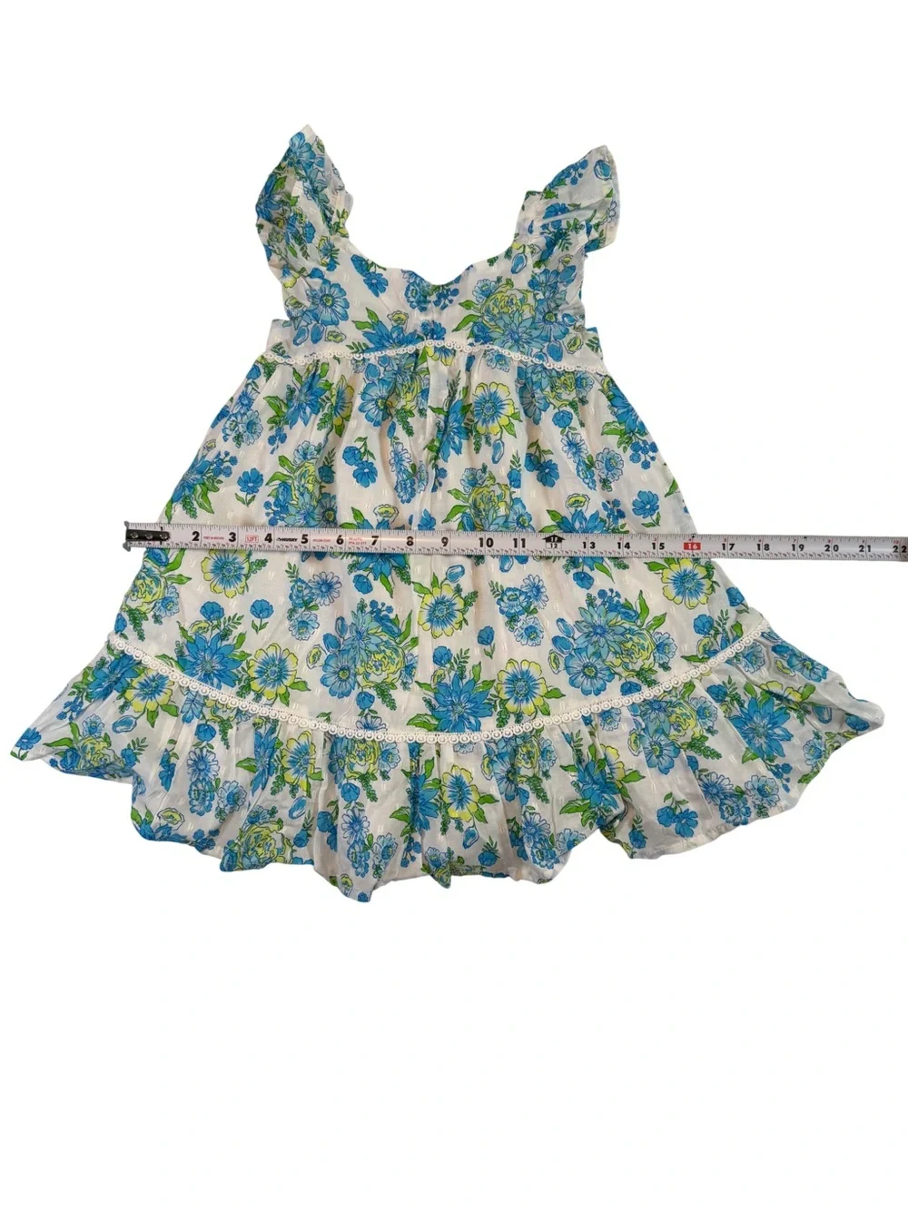 Happily Grey. Girls Blue & Green Floral Ruffle dress. Size 2T. Summer.